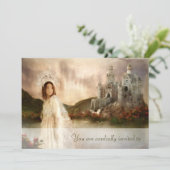 誕生日または結婚前のお祝いのファンタジー招待状 招待状 (スタンド正面)