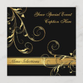 誕生日または記念パーティーのためのカスタムなメニューカード メニュー (裏面)