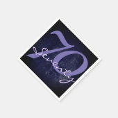 誕生日または記念日 |編集可能グランジ紫 スタンダードカクテルナプキン (角)