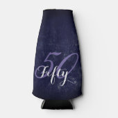 誕生日または記念日 |編集可能グランジ紫 ボトルクーラー (正面)