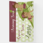 誕生日または赤ちゃんシャワーのバナー 横断幕 (縦)