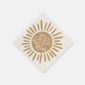 誕生日または赤ちゃんシャワーのbohoサンシャイン スタンダードカクテルナプキン (角)