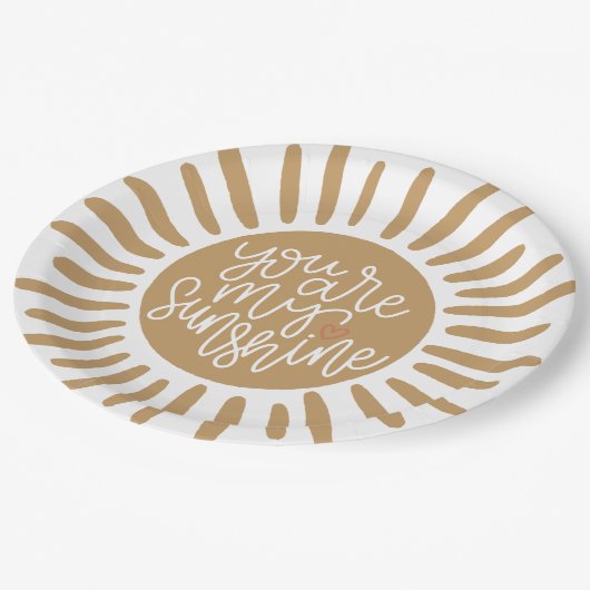 誕生日または赤ちゃんシャワーのbohoサンシャイン ペーパープレート (アングル)