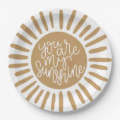 誕生日または赤ちゃんシャワーのbohoサンシャイン ペーパープレート (正面)