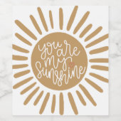 誕生日または赤ちゃんシャワーのbohoサンシャイン ワインラベル (シングルラベル)