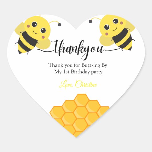 誕生日までにバズさん – ingありがとう ハートシール (正面)