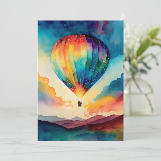 誕生日やる気を起こさせるまたはホリデーカード – 水色 招待状 (スタンド正面)