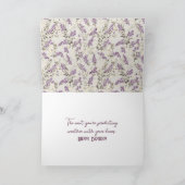 誕生日より古いユーモアのラベンダーの花を取得 カード (内部)