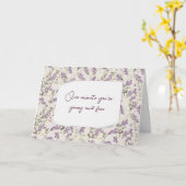 誕生日より古いユーモアのラベンダーの花を取得 カード (黄色い花)