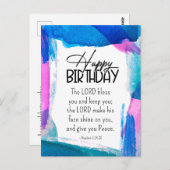 誕生日よ賛美りあなた数6 24-26聖書 ポストカード (正面/裏面)