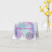 誕生日らせん状 カード (黄色い花)