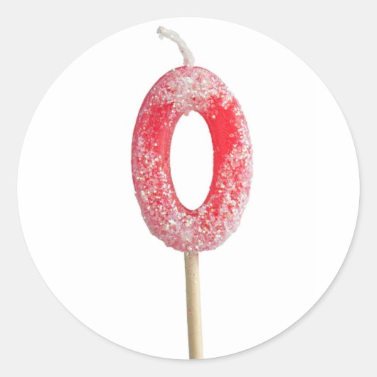 誕生日ろうそく番号0 ラウンドシール (正面)