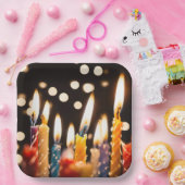 誕生日ろうそく《写真》ぼけ味灯 ペーパープレート (パーティー)