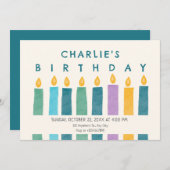 誕生日ろうそく 招待状 (正面/裏面)