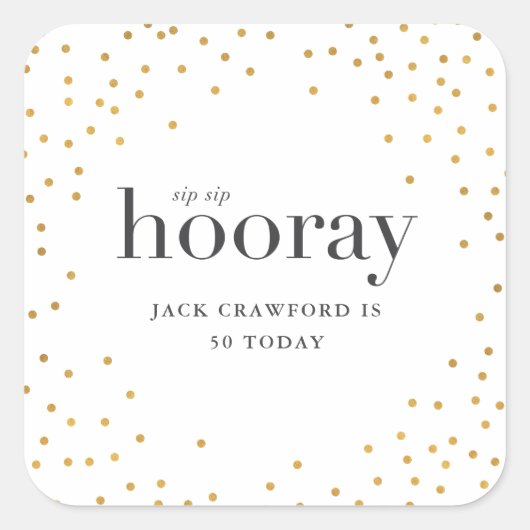 誕生日をちびちび飲む スクエアシール (正面)