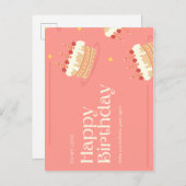 誕生日を再び素晴らし招待 インビテーションポストカード (正面/裏面)