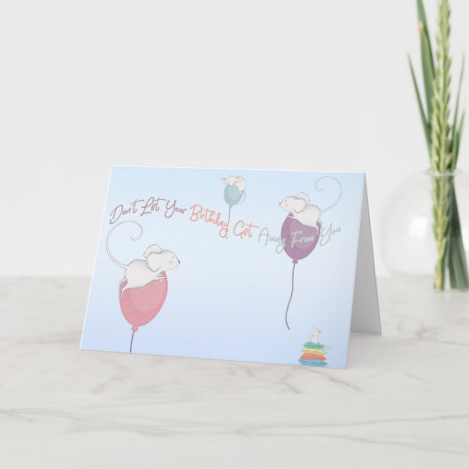 誕生日を出遠くにさないネズミ カード (正面)