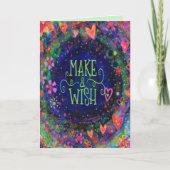 誕生日を希望するおもしろいフローラハート カード (正面)