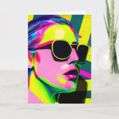 誕生日を持カラフルつ |抽象芸術アート カード (正面)