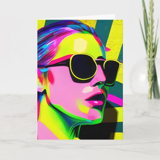 誕生日を持カラフルつ |抽象芸術アート カード (正面)