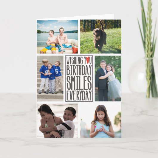 誕生日を望んで毎日微笑します カード (正面)