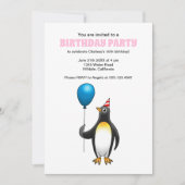 誕生日を祝うペンギン 招待状 (正面)