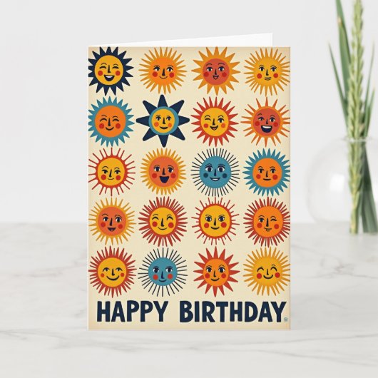 誕生日を祝う太陽のカード カード (正面)