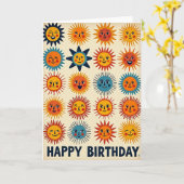 誕生日を祝う太陽のカード カード (黄色い花)