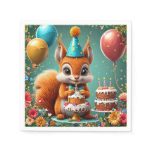 誕生日を祝う愛らしいリス
