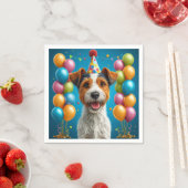 誕生日を祝う愛らしい子犬 スタンダードカクテルナプキン (インサイチュ)