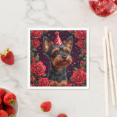 誕生日を祝う愛らしい子犬 スタンダードカクテルナプキン (インサイチュ)