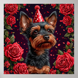 誕生日を祝う愛らしい子犬 ポスター