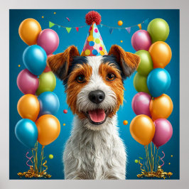 誕生日を祝う愛らしい子犬 ポスター