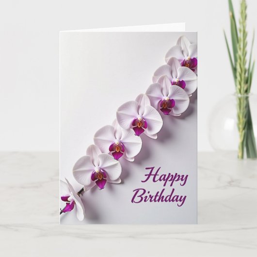 誕生日を祝う蘭の花カード カード (正面)
