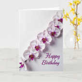 誕生日を祝う蘭の花カード カード (黄色い花)