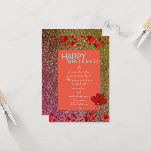 誕生日を祝う カード (正面/裏面インサイチュ)