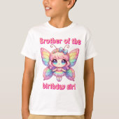 誕生日を迎えたお姉ちゃんの弟の虹の妖精の蝶々 Tシャツ (正面)