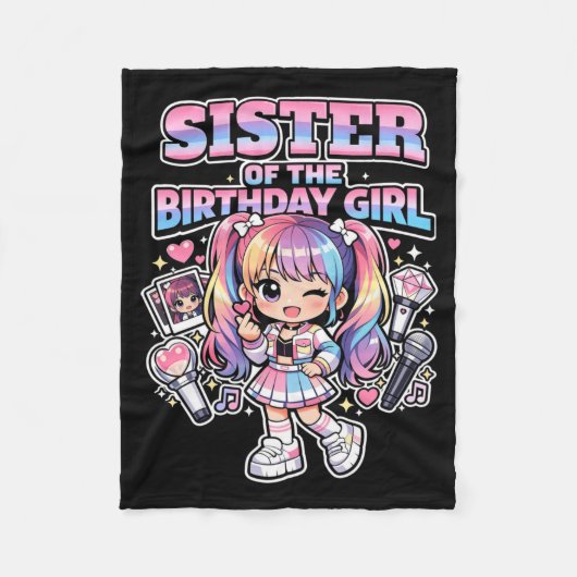 誕生日を迎えたお姉ちゃん 韓流K-POP フリースブランケット (正面)