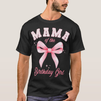 誕生日を迎えたお姫様のママのためのピンクの花柄トワル・ド・ジュイ Tシャツ