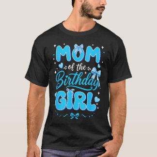 誕生日を迎えたお嬢様のママ コケット ブルー リボン Tシャツ