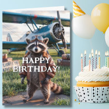 誕生日を迎えたアライグマのパイロットと飛行機の写真が面白い
