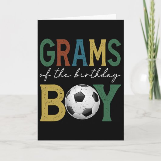 誕生日を迎えたサッカー少年と家族のリンクコーデ  カード (正面)