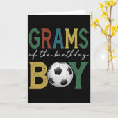 誕生日を迎えたサッカー少年と家族のリンクコーデ  カード (黄色い花)