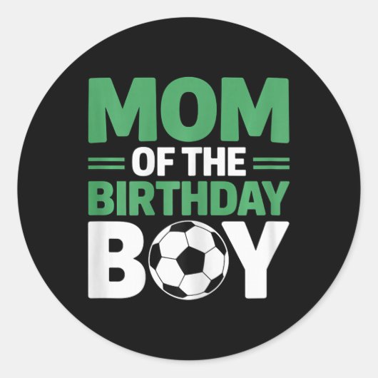誕生日を迎えたサッカー少年のお母さん ラウンドシール (正面)