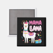 誕生日を迎えたラマのママ ラマのママ 誕生日おめでとう マグネット (正面/裏面)