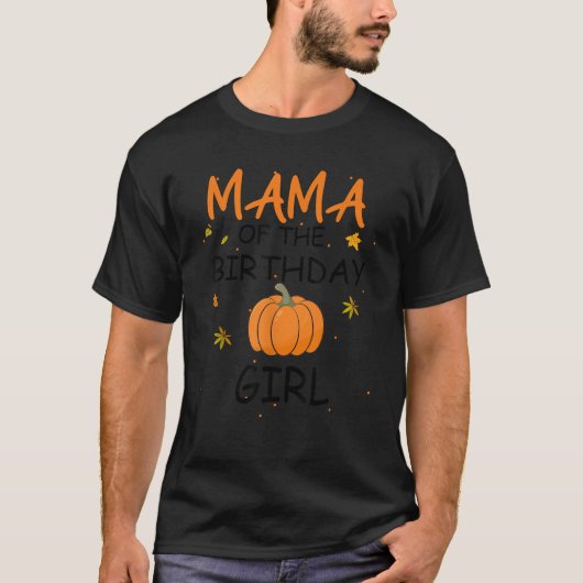 誕生日を迎えた女の子のママ かぼちゃの1歳の誕生日 ファミリー Tシャツ (正面)