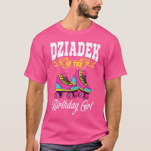 誕生日を迎えた女の子の祖父のローラースケート 誕生日 Tシャツ (正面)