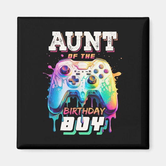 誕生日を迎えた少年にぴったり!ビデオゲームおば マグネット (正面)
