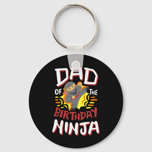 誕生日を迎えた忍者空手キッズのお父さん 誕生日パーティー F キーホルダー (正面)