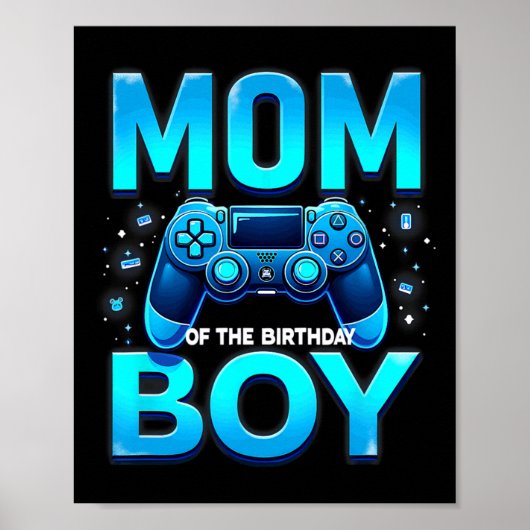 誕生日を迎えた息子のママ ゲーマー ゲーム ポスター (正面)